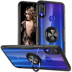 Cиликоновый чехол Deen CrystalRing c креплением под магнитный держатель для Xiaomi Redmi 7 (Черный)