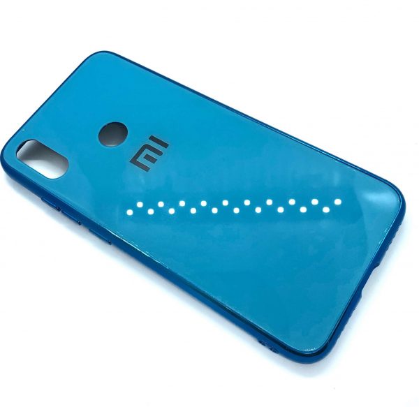 TPU+Glass чехол Glass Case Logo зеркальный для Xiaomi Redmi 7 (Голубой)