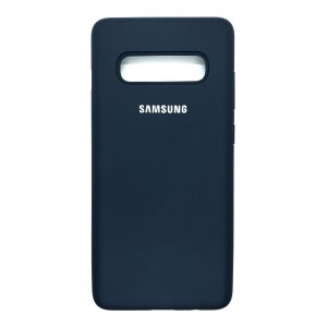 Оригинальный чехол Silicone Cover 360 с микрофиброй для Samsung S10 Plus (G975) (Midnight Blue)