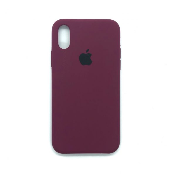 Оригинальный чехол Silicone Case с микрофиброй для Iphone XS Max №46 (Marsala)