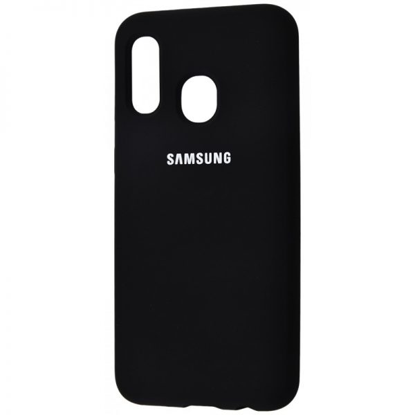 Оригинальный чехол Silicone Cover 360 с микрофиброй для Samsung A40 2019 (A405) (Черный)