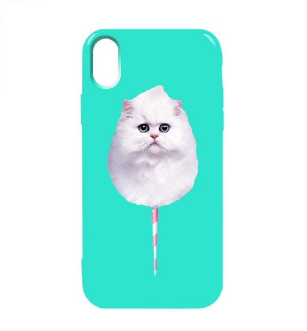 Силиконовый TPU чехол TOTO Pure Print Case с рисунком для iPhone XS Max (Cat Candy Mint)