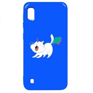 Силиконовый TPU чехол TOTO Pure Print Case с рисунком для Samsung A10 / A105 2019 (Cat Puk Blue)