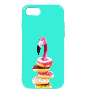 Силиконовый TPU чехол TOTO Pure Print Case с рисунком для Iphone 7 / 8 / SE (2020) – Flamingo Donats Mint