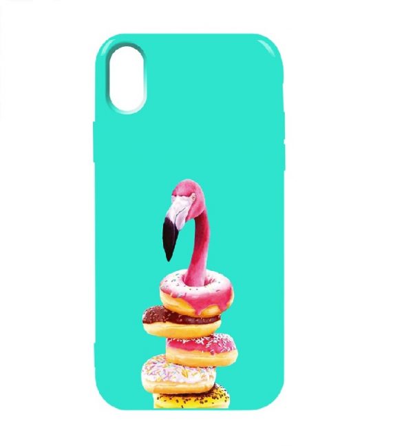 Силиконовый TPU чехол TOTO Pure Print Case с рисунком для iPhone XS Max (Flamingo Donats Mint)