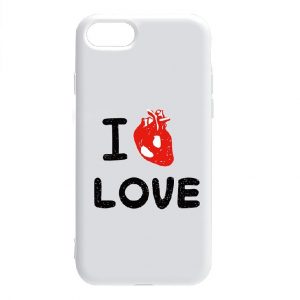 Силиконовый TPU чехол TOTO Pure Print Case с рисунком для Iphone 7 / 8 / SE (2020) – Love Heart White