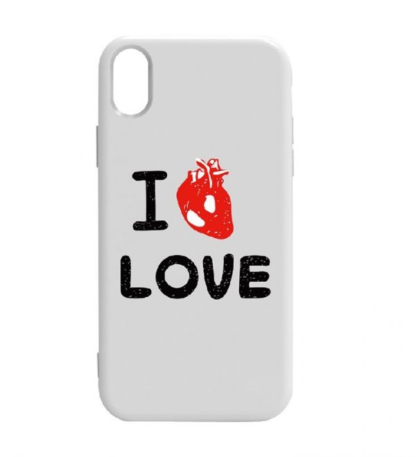 Силиконовый TPU чехол TOTO Pure Print Case с рисунком для iPhone XS Max (Love Heart White)