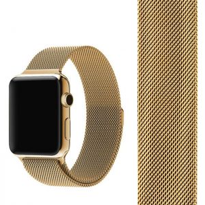 Ремешек Миланская петля Milanese Loop для Apple Watch 42 mm / 44 mm / SE 44 mm / 45mm № 5 (Золотой)