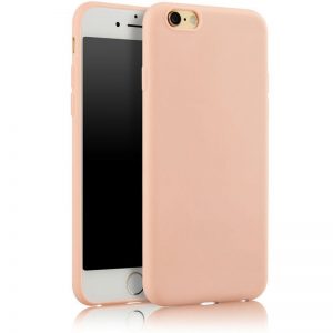 Матовый силиконовый (TPU) чехол для Iphone 6 / 6S (Светло-розовый)