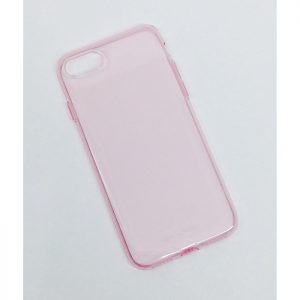 Прозрачный силиконовый TPU чехол для Iphone 7 / 8 / SE (2020) – Розовый