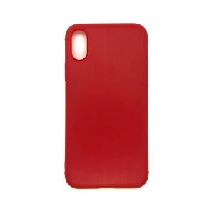 Cиликоновый (TPU) чехол Metal для Iphone X / XS (Красный)