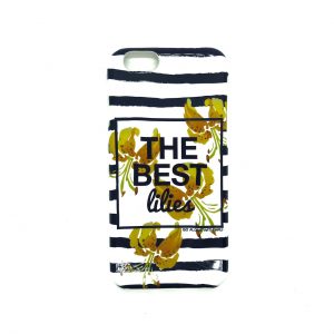 Силиконовый чехол The best lilies полосатый для Iphone 7 / 8 / SE (2020) (Желтые лилии)