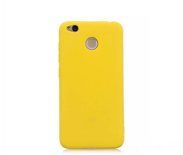 Матовый силиконовый TPU чехол для Xiaomi Redmi 4x (Желтый)