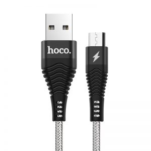 Кабель Hoco U32 Steel Braided Micro USB 2.4A (1.2м) – Black