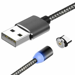 Кабель Aspor Rapid Charge Magnet Cable USB to Type-C 2.1A (1м)- Graphite