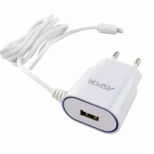 Сетевое зарядное устройство Aspor A802 + кабель Lightning 1A (1.2м) – White
