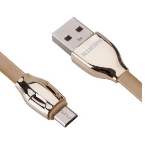 Кабель Kucipa K120 хром плоский USB to MicroUSB 2.5A (100см)- Gold