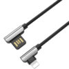 Кабель Hoco U42 Exquisite Steel USB – Lightning 2.4A 1.2м Black 71622