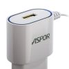 Сетевое зарядное устройство Aspor A802 plus + кабель MicroUSB 2.4A (1.2м) – White 31575