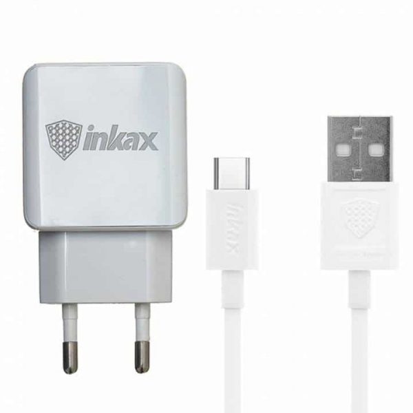 Сетевое зарядное устройство Inkax CD – 24 + кабель Type-C 1USB 2.1A – White