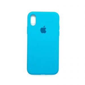 Оригинальный чехол Silicone Case 360 с микрофиброй для Iphone X / XS – Голубой
