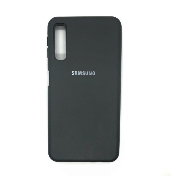 Оригинальный чехол Silicone Cover 360 с микрофиброй для Samsung Galaxy A7 2018 (A750) Gray