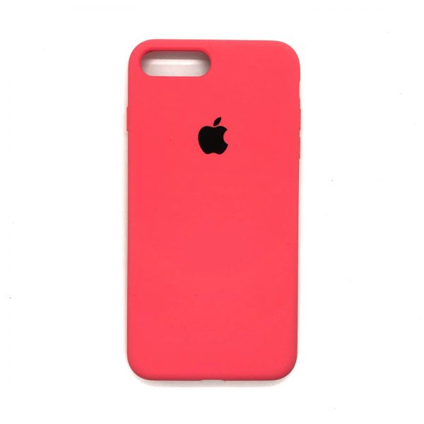Оригинальный чехол Silicone Case 360 с микрофиброй для Iphone 7 Plus / 8 Plus – Ярко-розовый