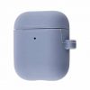 Чехол для наушников Silicone Case Slim + карабин для Apple Airpods 2 – Lavender gray