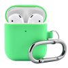 Чехол для наушников Silicone Case Slim + карабин для Apple Airpods 2 – Light green