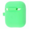 Чехол для наушников Silicone Case Slim + карабин для Apple Airpods 2 – Light green 30716
