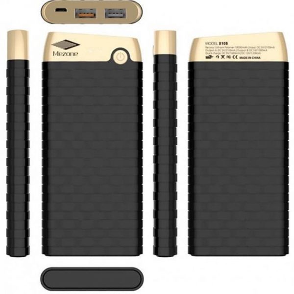 Внешний аккумулятор Power Bank Mezone X10 Fast Charge 10000mAh – Black / Gold