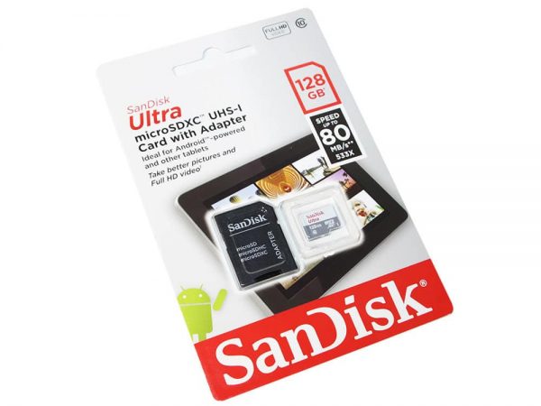 Карта памяти SanDisk Micro SD 128GB Class HC-I 10 – Black / White