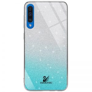 Чехол с блестками Swarovski TPU+Glass для Samsung Galaxy A50 / A30s 2019 – Бирюзовый