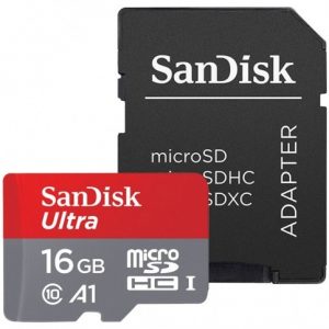 Карта памяти SanDisk Micro SD 16GB Class HC-I 10 A1 – Black / Red