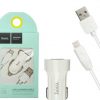 Автомобильное зарядное устройство HOCO Z2 + кабель Lightning (1USB / 1.5A) – White 34211