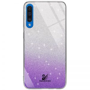 Чехол с блестками Swarovski TPU+Glass для Samsung Galaxy A50 / A30s 2019 – Фиолетовый