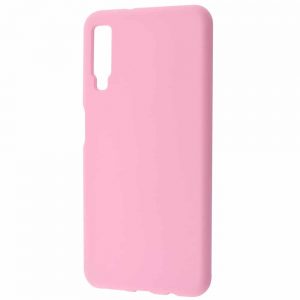 Чехол Silicone Case WAVE Full с микрофиброй для Samsung Galaxy A7 2018 A750 – Light pink
