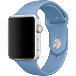 Ремешок силиконовый для Apple Watch 42 mm / 44 mm / 45 mm / 49 mm №36 – Azure