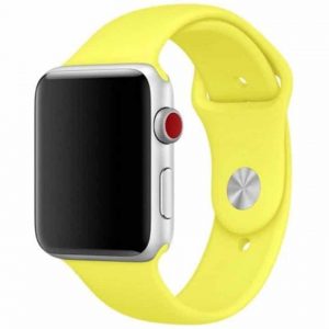 Ремешок силиконовый для Apple Watch 42 mm / 44 mm / 45 mm / 49 mm №13 – Yellow