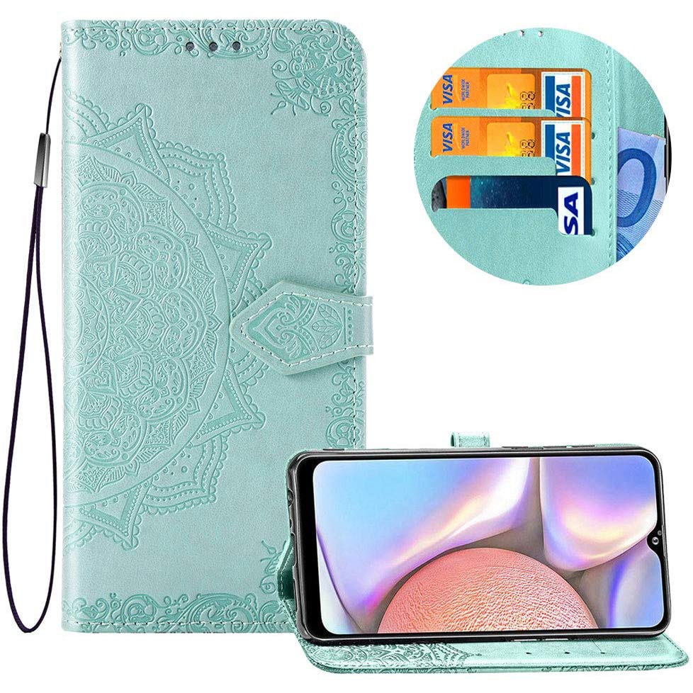 Кожаный чехол-книжка Art Case с визитницей для Samsung Galaxy A10s 2019 (A107) – Бирюзовый
