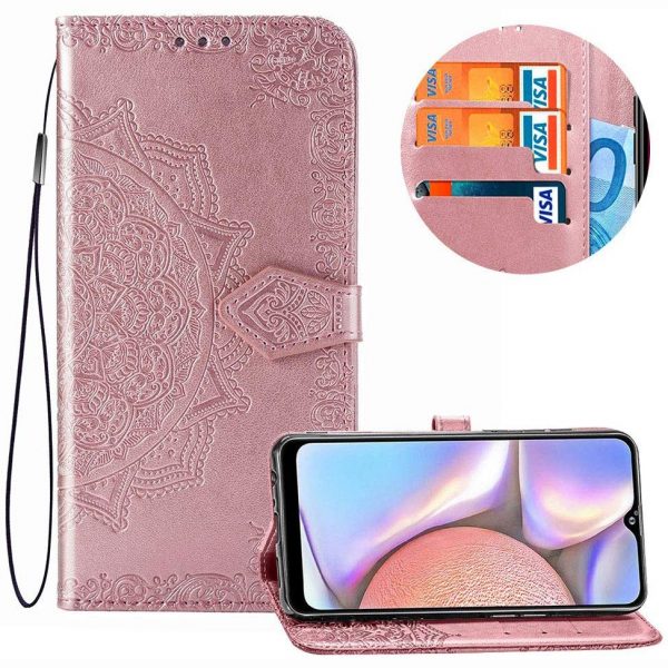 Кожаный чехол-книжка Art Case с визитницей для  Samsung Galaxy A10 2019 (A105) – Розовый