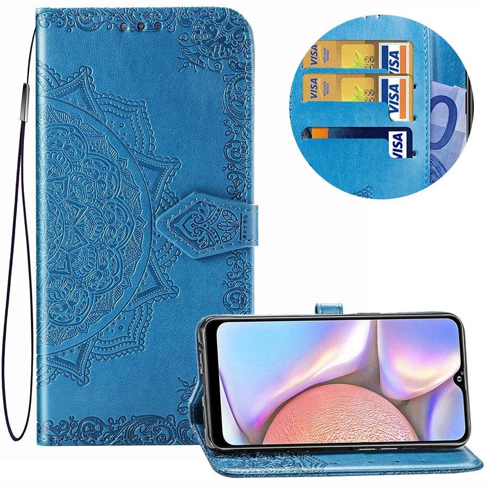 Кожаный чехол-книжка Art Case с визитницей для Samsung Galaxy A10s 2019 (A107) – Синий