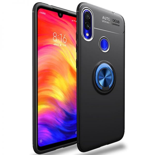 Чохол Din Color Magnet Ring для Samsung Galaxy A10s 2019 A107 Чорний / Синій