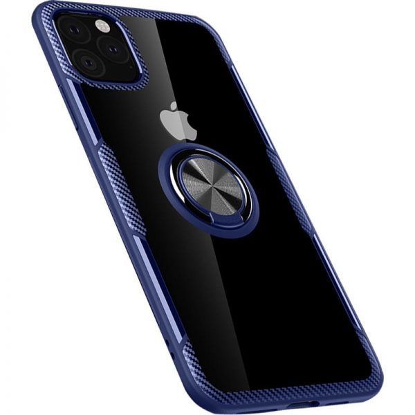 Чехол TPU+PC Deen CrystalRing с креплением под магнитный держатель для  Iphone 11 Pro Max — Синий