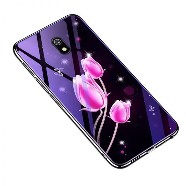 Чохол TPU+Glass Fantasy для Xiaomi Redmi 8A Тюльпани