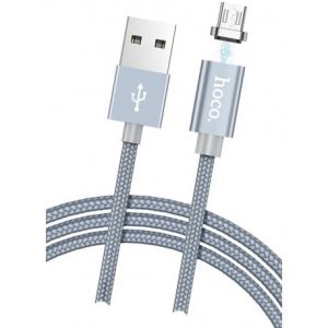 Кабель Hoco U40A Magnetic Abdsorption USB to MicroUSB – 2A (1m)- Metal Grey