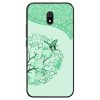 Чохол TPU+Glass Night case для Xiaomi Redmi 8A Метелик з квітами / Бірюзовий