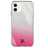 Чохол TPU+Glass з блискітками Swarovski для Iphone 11 Малиновий