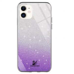 Чехол с блестками Swarovski TPU+Glass для Iphone 11 – Фиолетовый