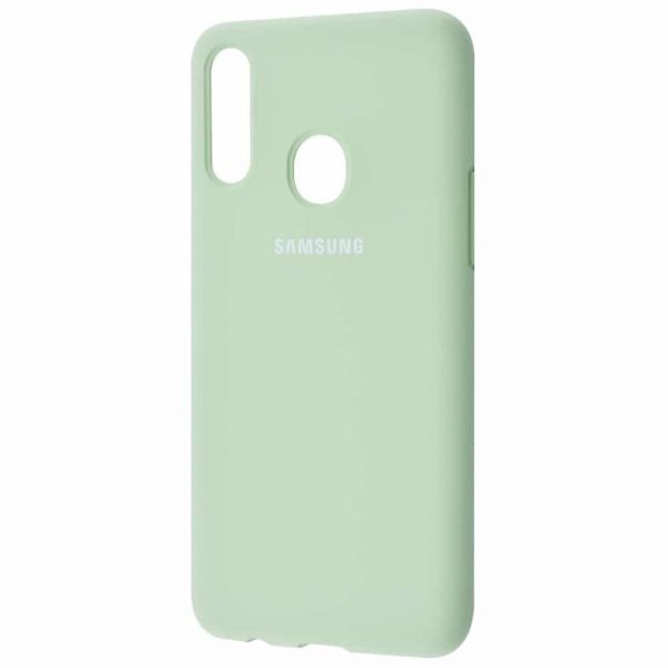 Оригинальный чехол Silicone Cover 360 с микрофиброй для Samsung Galaxy A20s 2019 (A207) – Mint gum